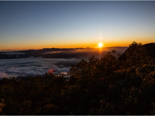 甲斐駒ヶ岳から見える夕焼け